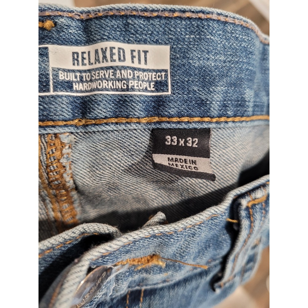 Carhartt Mens Relaxed Fit Rugged Flex 5 Pocket Jean 33x32 Blue Denim #11 - Picture 5 of 7
